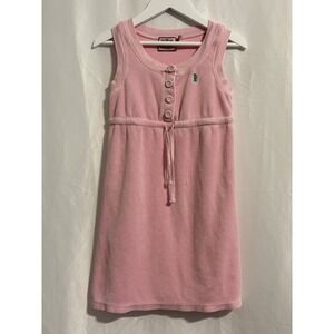 JUICY COUTURE TOWELLING DRESS GIRLS 8 PINK  A-LINE SLEEVELESS DRESS COTTON TERRY